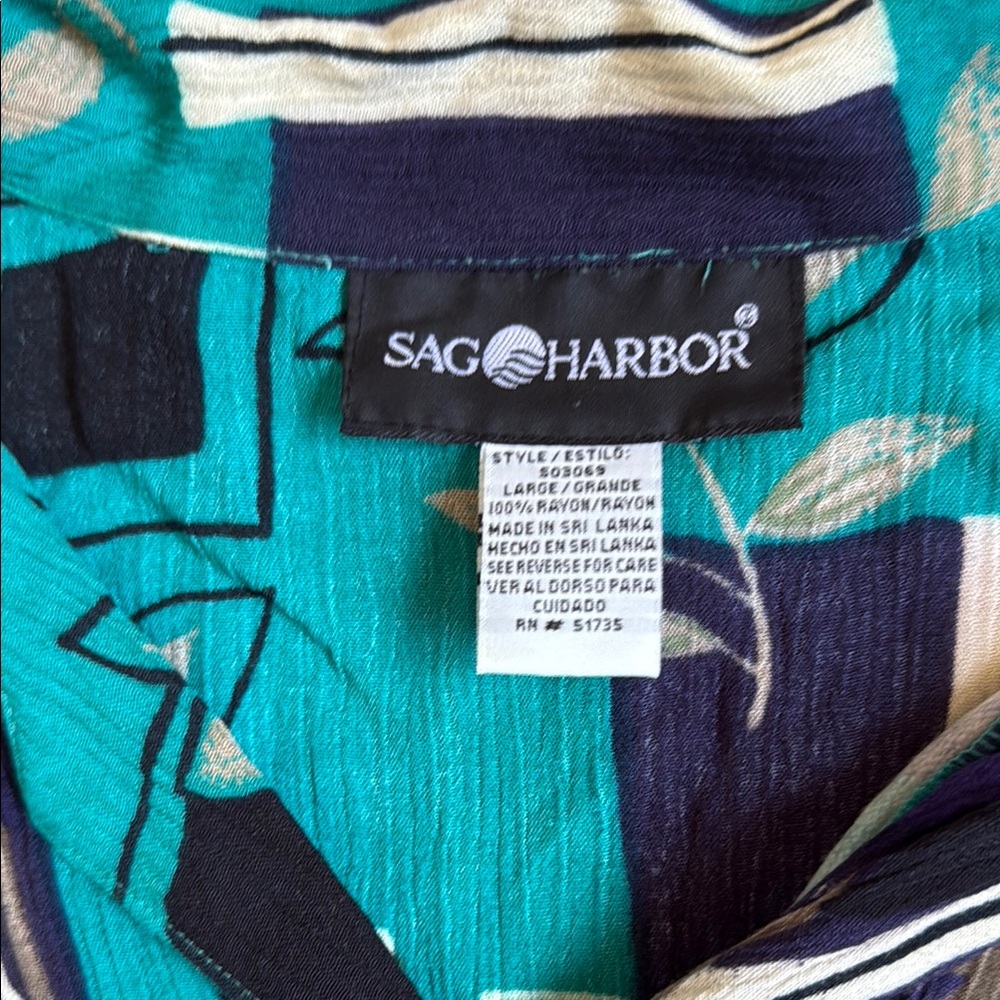 Sag Harbor Vintage Blue Skirt Set with Notched Collar - Picture 5 of 11